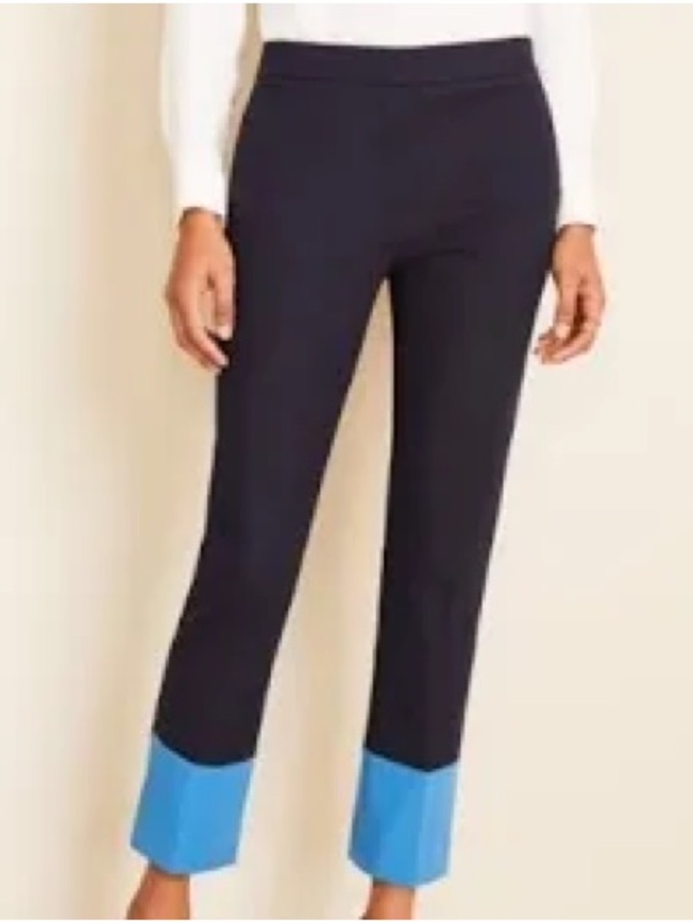 Ann Taylor High-Rise Cropped Ankle Pants – Navy/Blue – Size 4